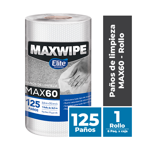 MAXWIPE EN ROLLO MAX 60 125 paños