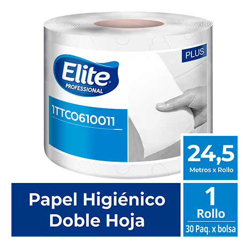 PAPEL HIGIÉNICO ELITE DOBLE HOJA BLANCO 