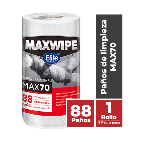 MAXWIPE ROLLO MAX70 - 88 Paños Blanco
