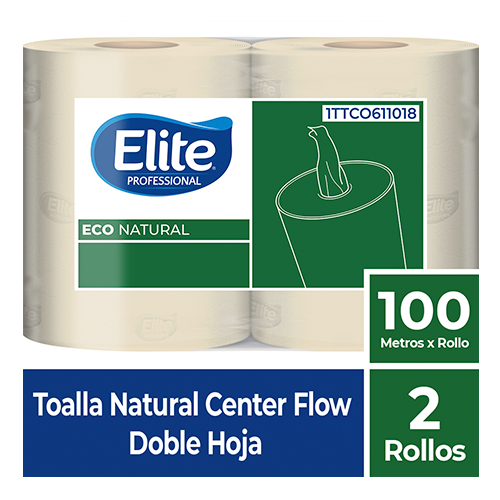 TOALLA DOBLE HOJA CENTER FLOW NATURAL MULTIUSOS